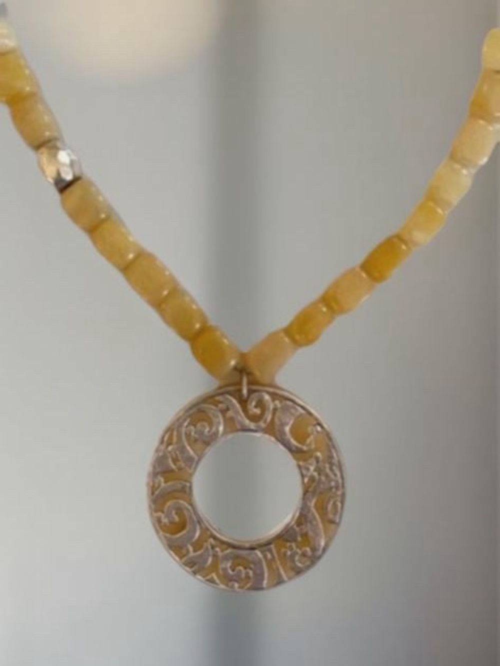 Silpada Sunshine Serpentine Yellow Beaded Pendant Necklace N1837 18”inches